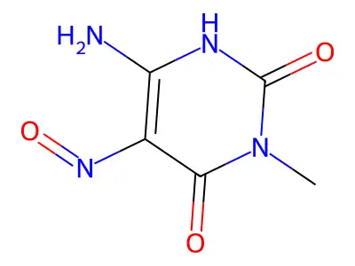6-Amino-3-methyl-5-nitroso-1,2,3,4-tetrahydropyrimidine-2,4-dione structure