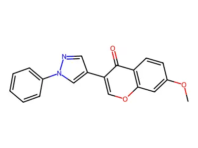 7-methoxy-3-(1-phenyl-1H-pyrazol-4-yl)-4H-chromen-4-one structure