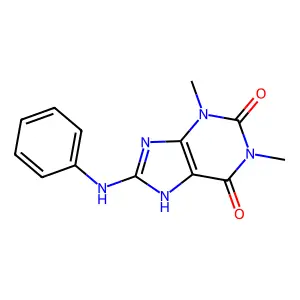 8-anilino-1,3-dimethyl-3,7-dihydro-1H-purine-2,6-dione structure