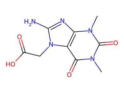 2-(8-amino-1,3-dimethyl-2,6-dioxo-2,3-dihydro-1H-purin-7(6H)-yl)acetic acid structure