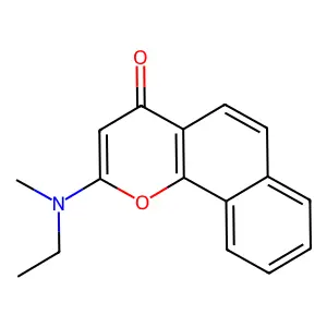 4H-Naphtho(1,2-b)pyran-4-one, 2-(ethylmethylamino)- structure