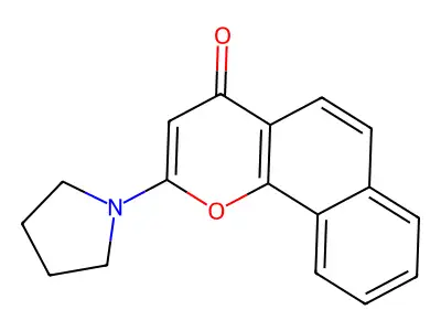 4H-Naphtho(1,2-b)pyran-4-one, 2-(1-pyrrolidinyl)- structure