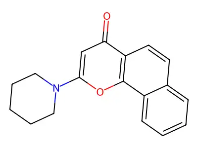 4H-Naphtho(1,2-b)pyran-4-one, 2-(1-piperidinyl)- structure
