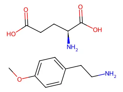 Benzeneethanamine, 4-methoxy-, L-glutamate (1:1) structure