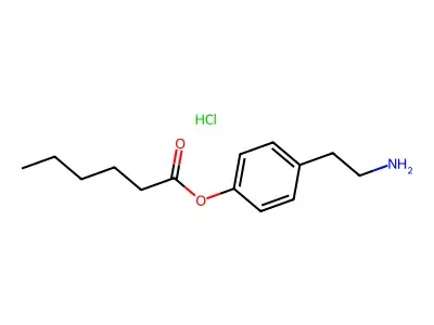 Hexanoic acid, 4-(2-aminoethyl)phenyl ester, hydrochloride structure