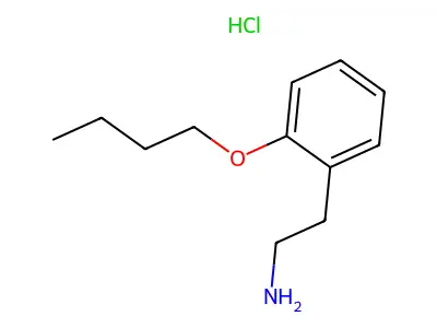 Benzeneethanamine, 2-butoxy-, hydrochloride structure