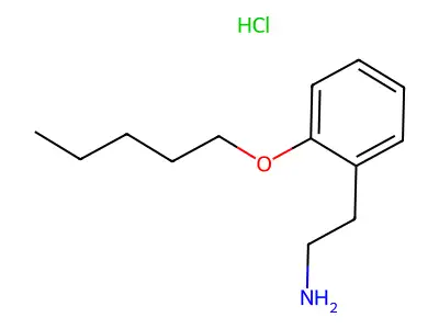 Benzeneethanamine, 2-(pentyloxy)-, hydrochloride structure