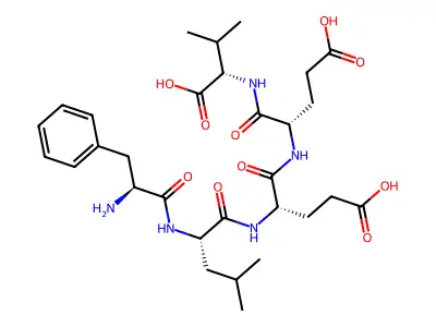 H-DL-Phe-DL-Leu-DL-Glu-DL-Glu-DL-Val-OH structure