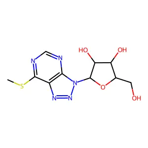 2-(hydroxymethyl)-5-(7-methylsulfanyltriazolo[4,5-d]pyrimidin-3-yl)oxolane-3,4-diol structure
