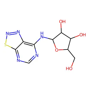 N-[1,2,3]thiadiazolo[5,4-d]pyrimidin-7-ylpentofuranosylamine structure