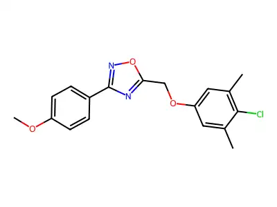 5-[(4-Chloro-3,5-dimethylphenoxy)methyl]-3-(4-methoxyphenyl)-1,2,4-oxadiazole structure