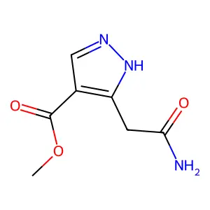 methyl 5-(2-amino-2-oxoethyl)-1H-pyrazole-4-carboxylate structure