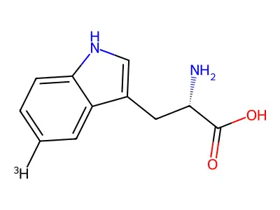 (2S)-2-amino-3-(5-tritio-1H-indol-3-yl)propanoic acid structure