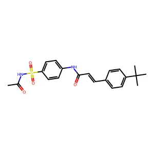 (E)-N-[4-(acetylsulfamoyl)phenyl]-3-(4-tert-butylphenyl)prop-2-enamide structure