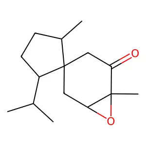 1,8-Dimethyl-8,9-epoxy-4-isopropylspiro(4.5)decan-7-one structure
