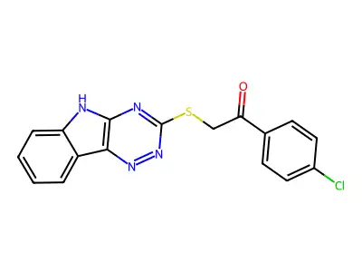 1-(4-Chloro-phenyl)-2-(9H-1,3,4,9-tetraaza-fluoren-2-ylsulfanyl)-ethanone structure
