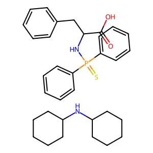 N-(Diphenylphosphorothioyl)phenylalanine--N-cyclohexylcyclohexanamine (1/1) structure
