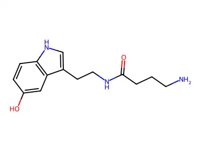 4-amino-N-[2-(5-hydroxy-1H-indol-3-yl)ethyl]butanamide structure