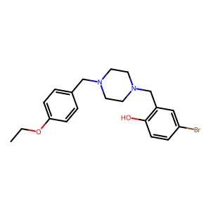 4-Bromo-2-({4-[(4-ethoxyphenyl)methyl]piperazin-1-yl}methyl)phenol structure