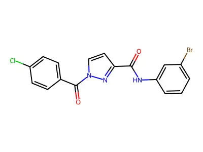 N-(3-bromophenyl)-1-(4-chlorobenzoyl)-1H-pyrazole-3-carboxamide structure