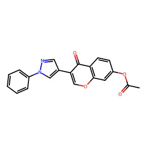 4-oxo-3-(1-phenyl-1H-pyrazol-4-yl)-4H-chromen-7-yl acetate structure