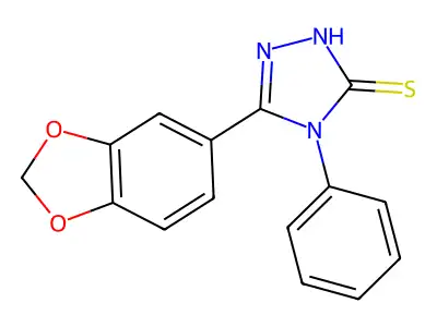 3-(1,3-benzodioxol-5-yl)-4-phenyl-1H-1,2,4-triazole-5-thione structure