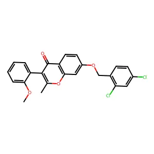 7-[(2,4-dichlorobenzyl)oxy]-3-(2-methoxyphenyl)-2-methyl-4H-chromen-4-one structure