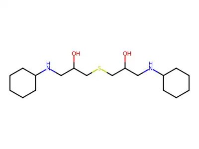 1-(Cyclohexylamino)-3-[3-(cyclohexylamino)-2-hydroxypropyl]sulfanylpropan-2-ol structure