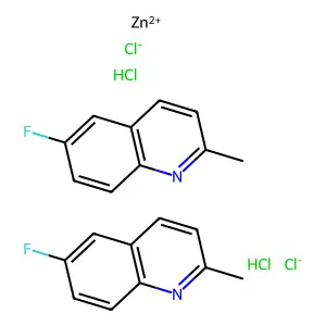 6-Fluoro-2-methylquinoline hydrochloride hemizinc chloride structure