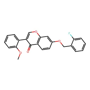7-[(2-Fluorophenyl)methoxy]-3-(2-methoxyphenyl)chromen-4-one structure