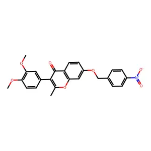 3-(3,4-Dimethoxyphenyl)-2-methyl-7-[(4-nitrophenyl)methoxy]chromen-4-one structure