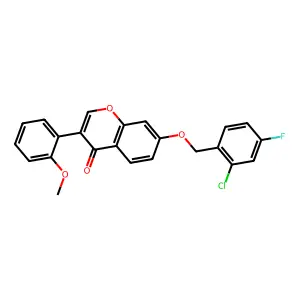 7-[(2-Chloro-4-fluorophenyl)methoxy]-3-(2-methoxyphenyl)chromen-4-one structure