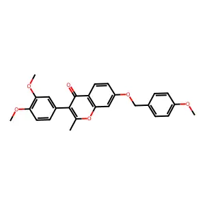 3-(3,4-dimethoxyphenyl)-7-((4-methoxybenzyl)oxy)-2-methyl-4H-chromen-4-one structure