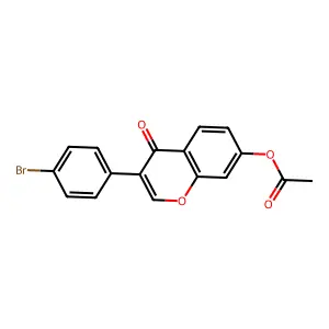 3-(4-bromophenyl)-4-oxo-4H-chromen-7-yl acetate structure