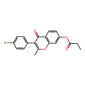 3-(4-bromophenyl)-2-methyl-4-oxo-4H-chromen-7-yl propanoate structure