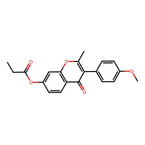 3-(4-methoxyphenyl)-2-methyl-4-oxo-4H-chromen-7-yl propanoate structure