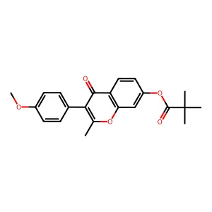 3-(4-methoxyphenyl)-2-methyl-4-oxo-4H-chromen-7-yl 2,2-dimethylpropanoate structure