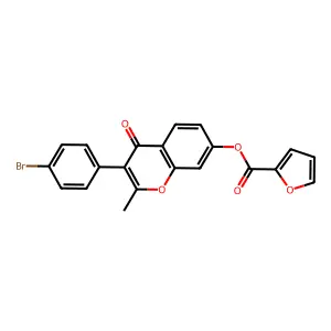 3-(4-bromophenyl)-2-methyl-4-oxo-4H-chromen-7-yl furan-2-carboxylate structure