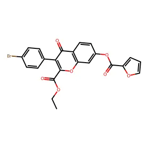 Ethyl 3-(4-bromophenyl)-7-(furan-2-carbonyloxy)-4-oxochromene-2-carboxylate structure
