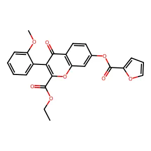Ethyl 7-(furan-2-carbonyloxy)-3-(2-methoxyphenyl)-4-oxochromene-2-carboxylate structure