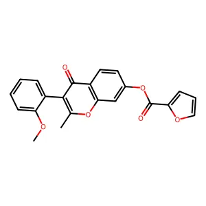 3-(2-methoxyphenyl)-2-methyl-4-oxo-4H-chromen-7-yl furan-2-carboxylate structure