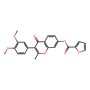 3-(3,4-dimethoxyphenyl)-2-methyl-4-oxo-4H-chromen-7-yl furan-2-carboxylate structure