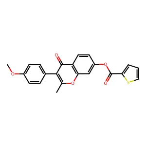 3-(4-methoxyphenyl)-2-methyl-4-oxo-4H-chromen-7-yl thiophene-2-carboxylate structure