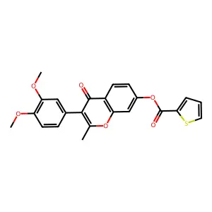 3-(3,4-dimethoxyphenyl)-2-methyl-4-oxo-4H-chromen-7-yl thiophene-2-carboxylate structure