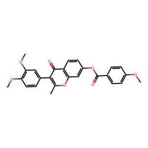 3-(3,4-dimethoxyphenyl)-2-methyl-4-oxo-4H-chromen-7-yl 4-methoxybenzoate structure
