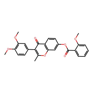 3-(3,4-dimethoxyphenyl)-2-methyl-4-oxo-4H-chromen-7-yl 2-methoxybenzoate structure