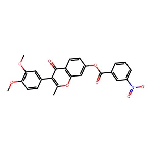 3-(3,4-dimethoxyphenyl)-2-methyl-4-oxo-4H-chromen-7-yl 3-nitrobenzoate structure