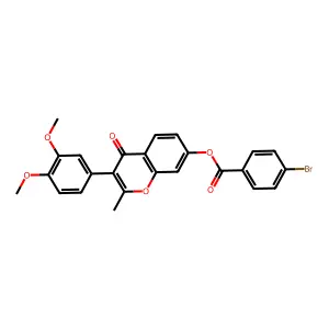 3-(3,4-dimethoxyphenyl)-2-methyl-4-oxo-4H-chromen-7-yl 4-bromobenzoate structure