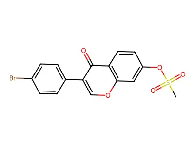 3-(4-bromophenyl)-4-oxo-4H-chromen-7-yl methanesulfonate structure