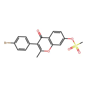 3-(4-bromophenyl)-2-methyl-4-oxo-4H-chromen-7-yl methanesulfonate structure